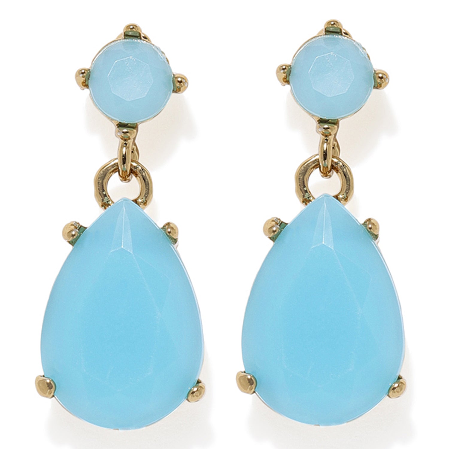 Gleaming mint blue crystals dangler earrings