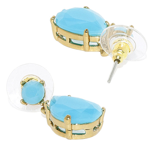 Gleaming mint blue crystals dangler earrings
