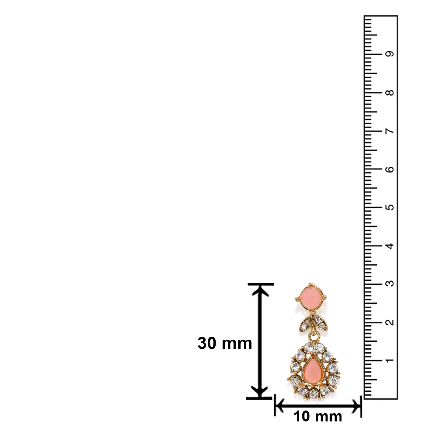 Stylish carrot pink crystals dangler earrings