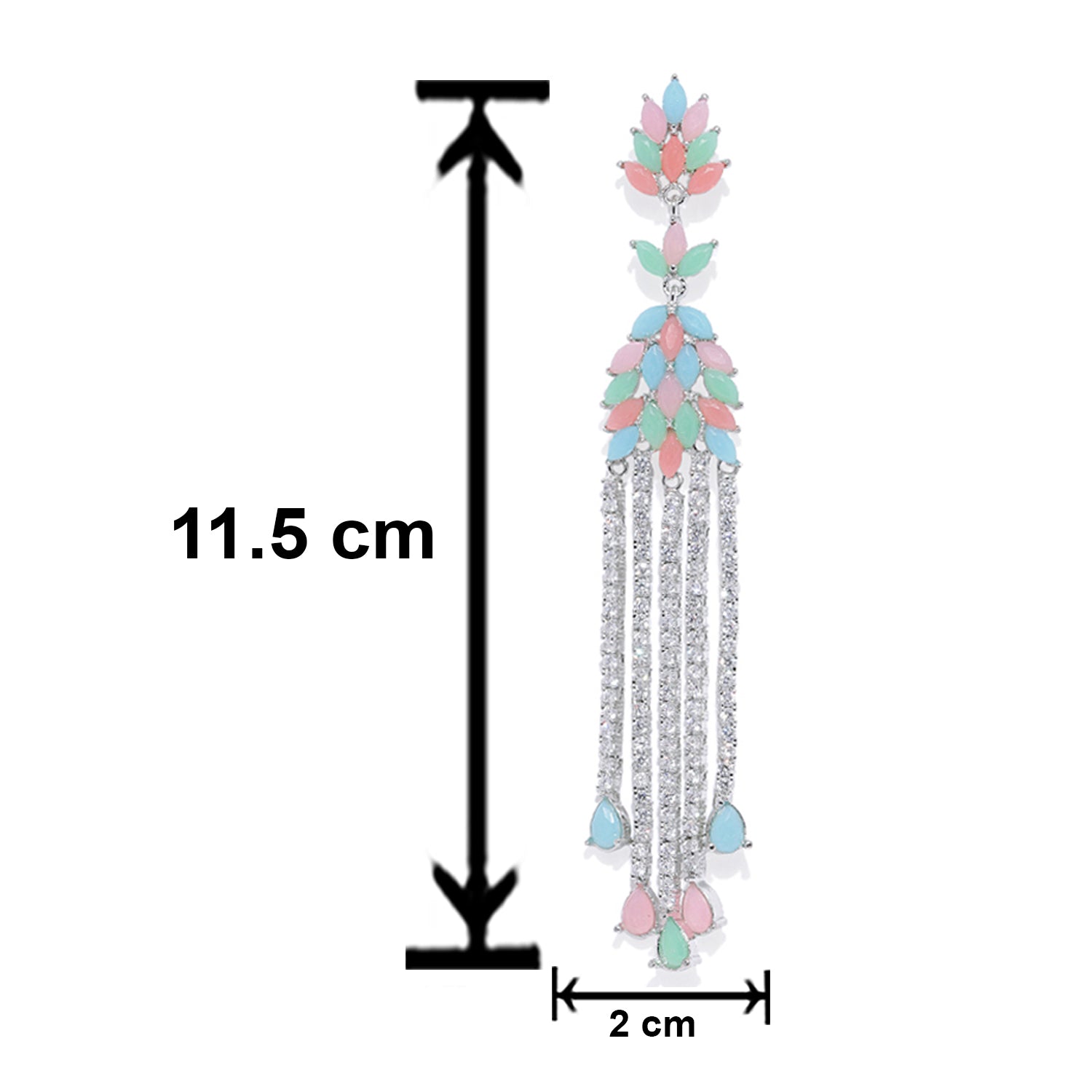 Sparkling carrot pink and white crystals dangler earrings