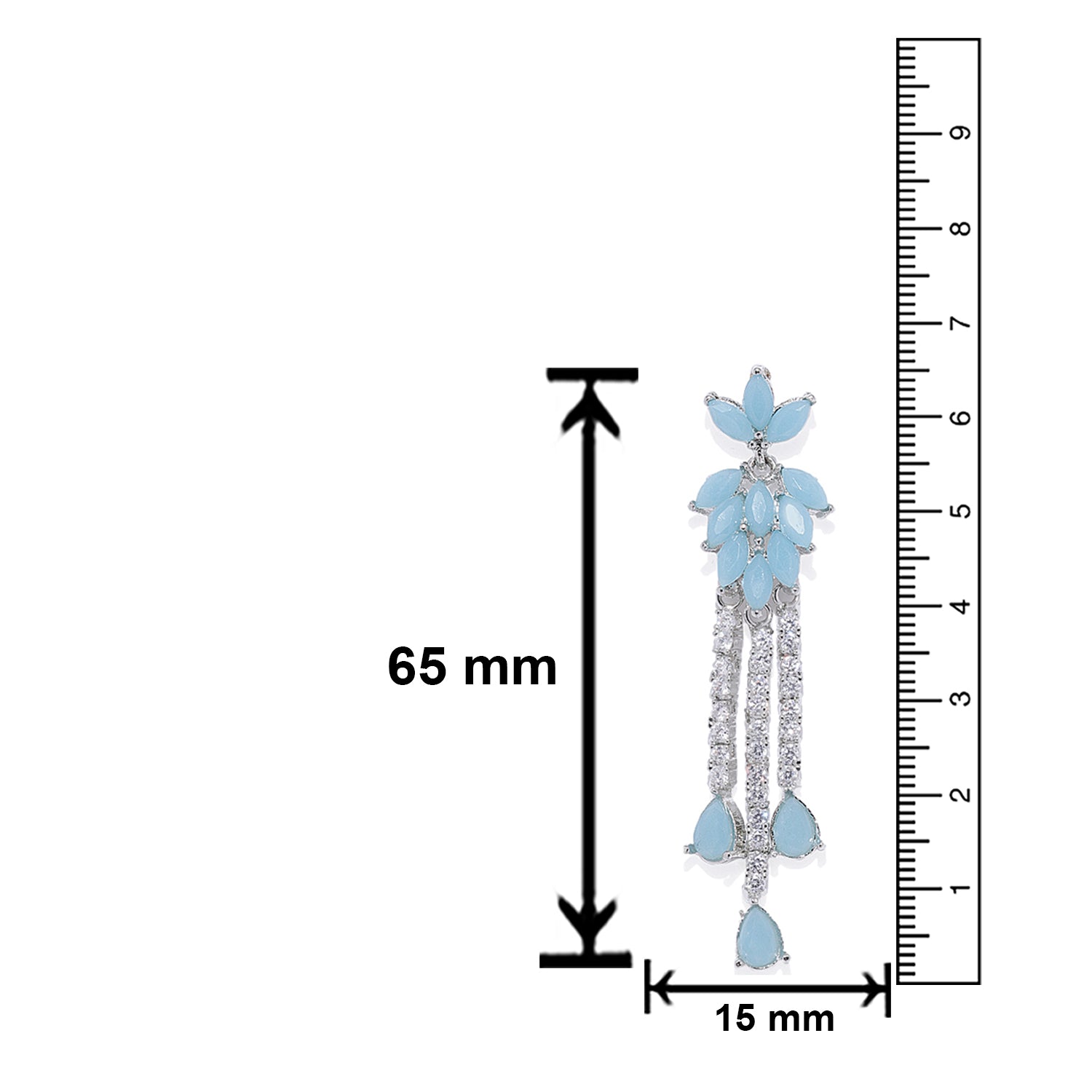 Delightful mint blue crystals dangler earrings