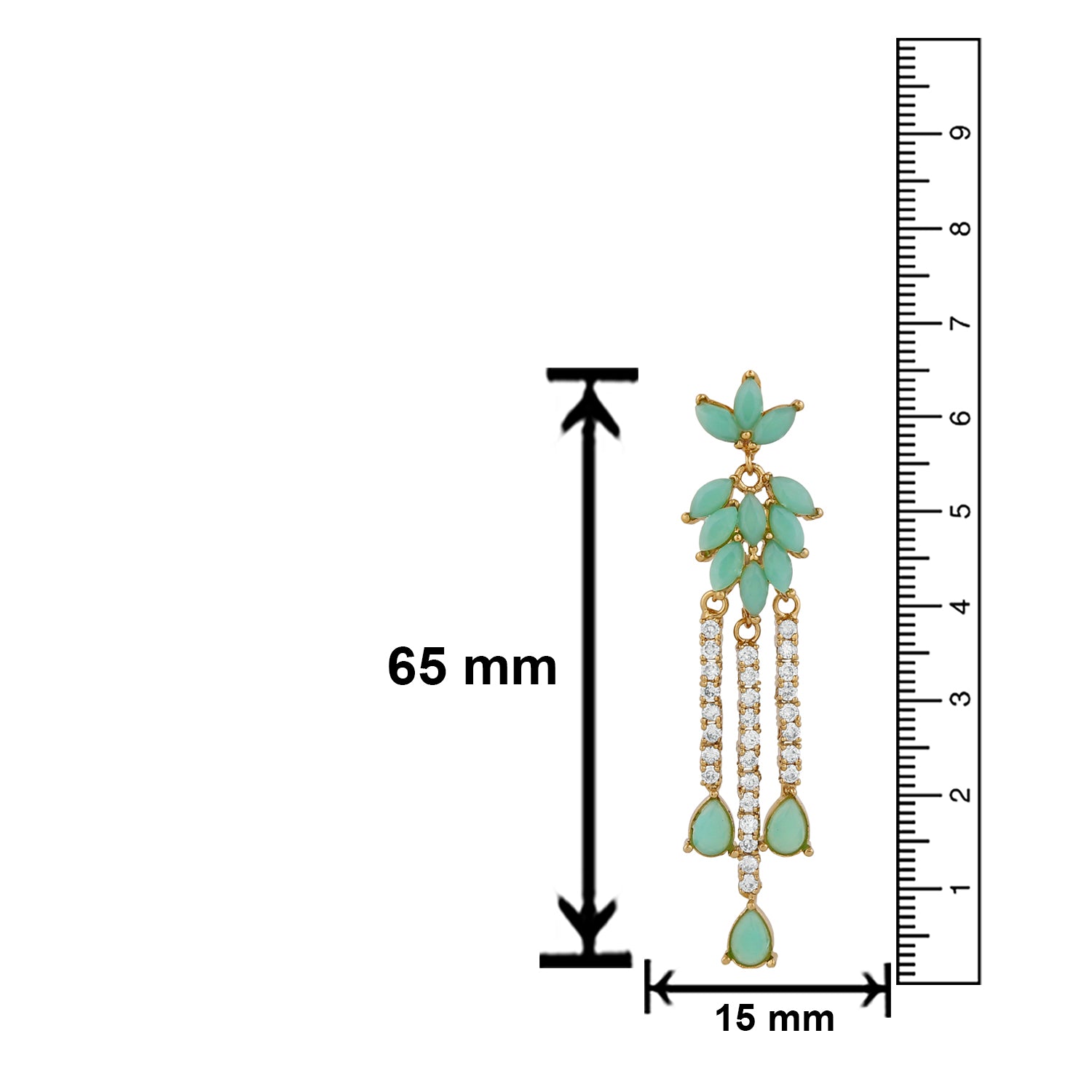 Delightful mint blue crystals dangler earrings