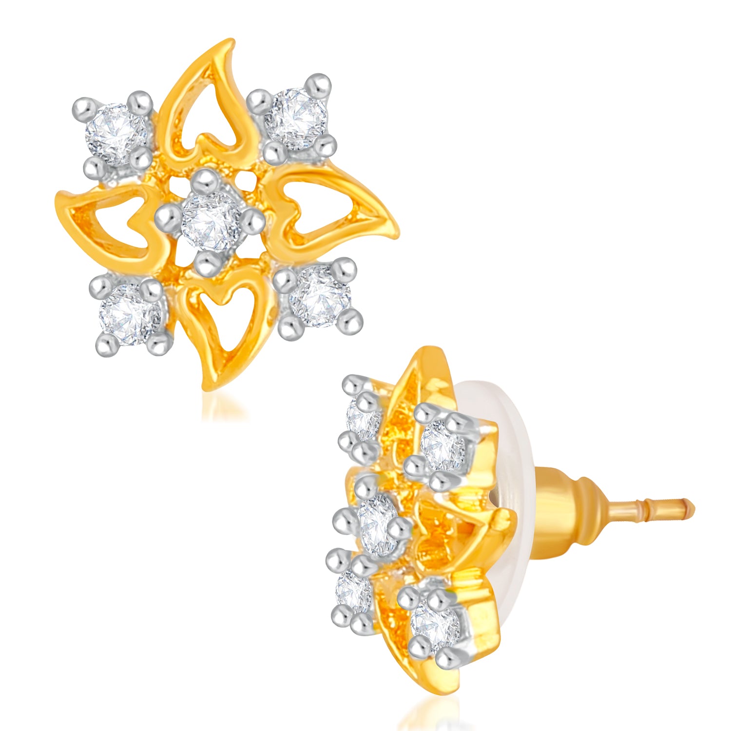 Floral Love Designer CZ Stud Earrings