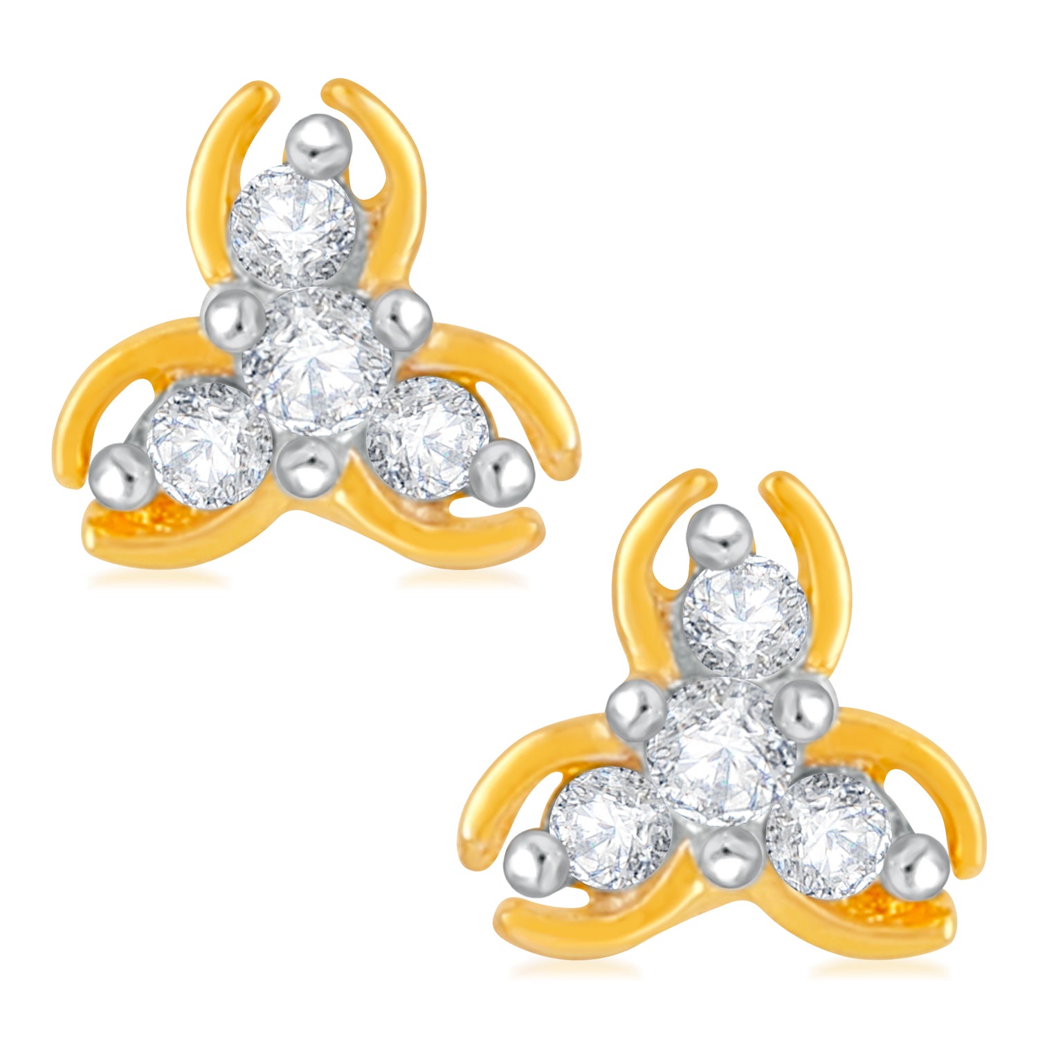 Gleaming CZ stones Stud Earrings