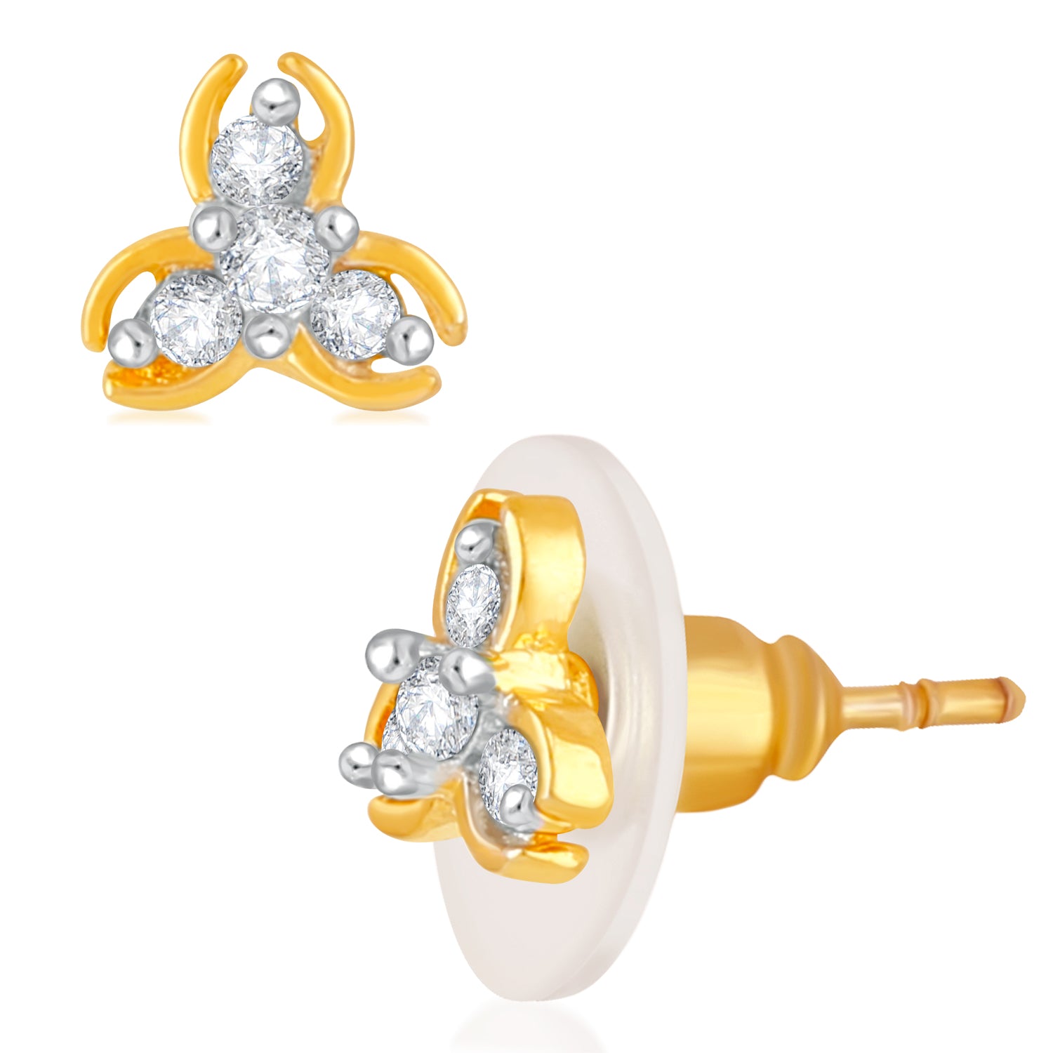 Gleaming CZ stones Stud Earrings