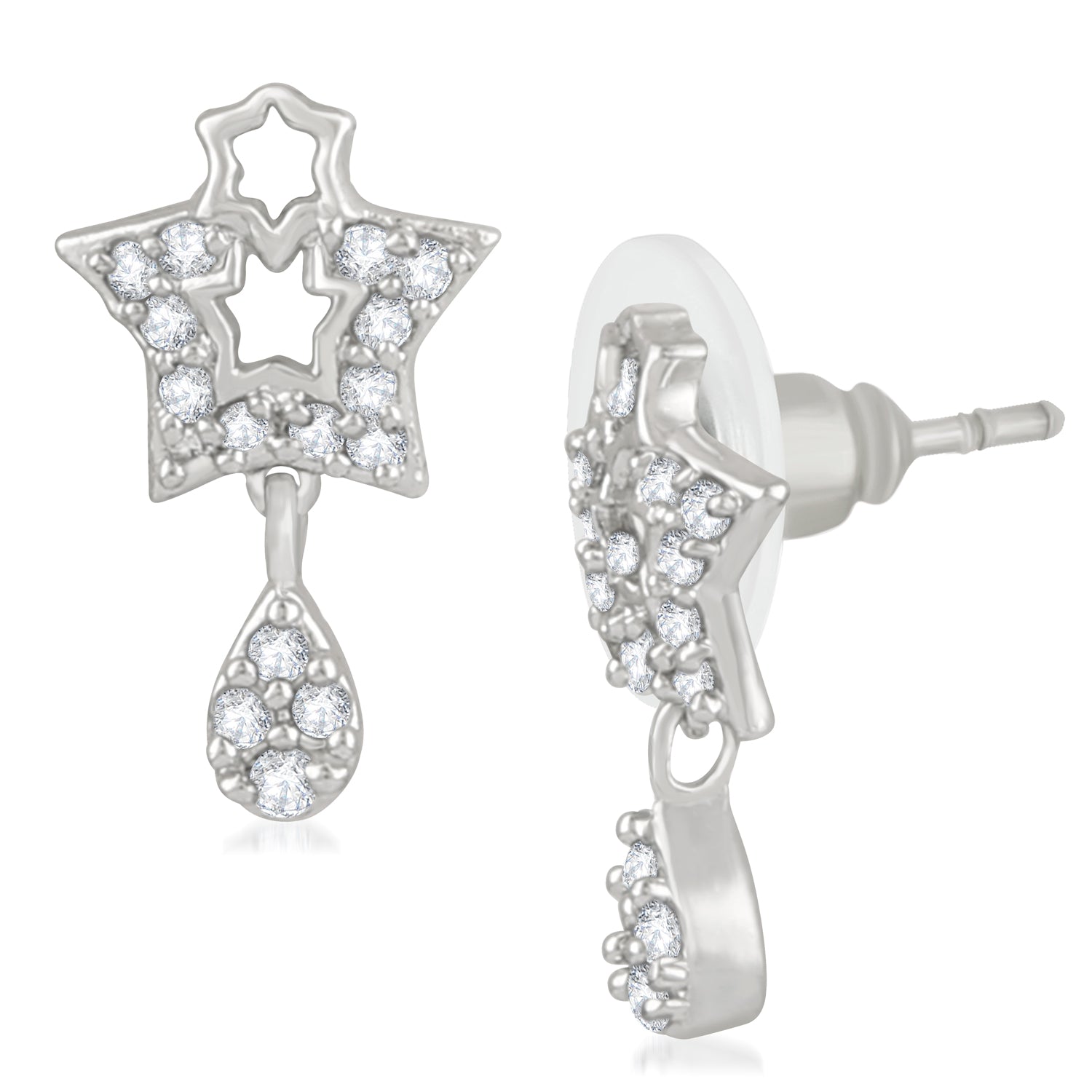 Sparkling Stars Cubic Zirconia Drop Earrings