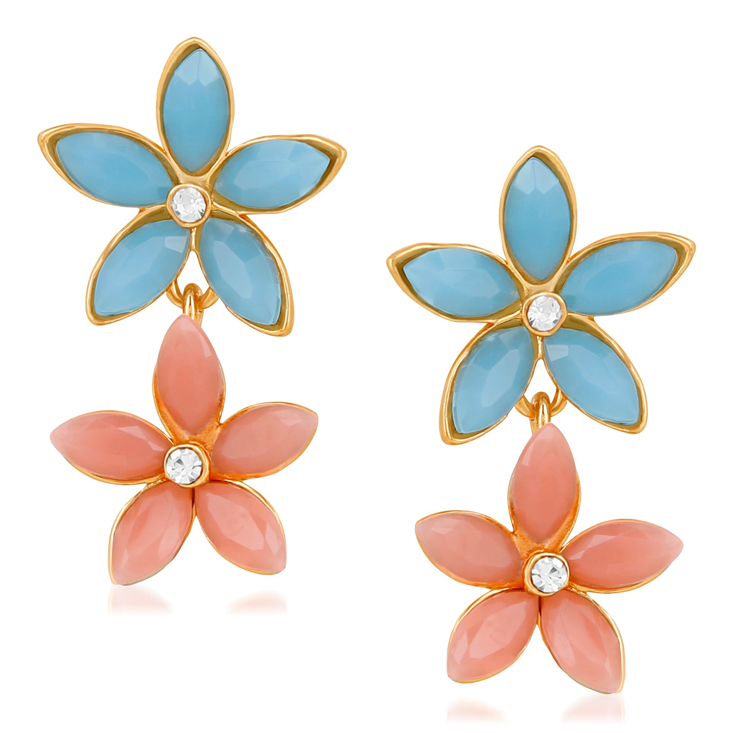 Floral Meenakari Dangler Earrings