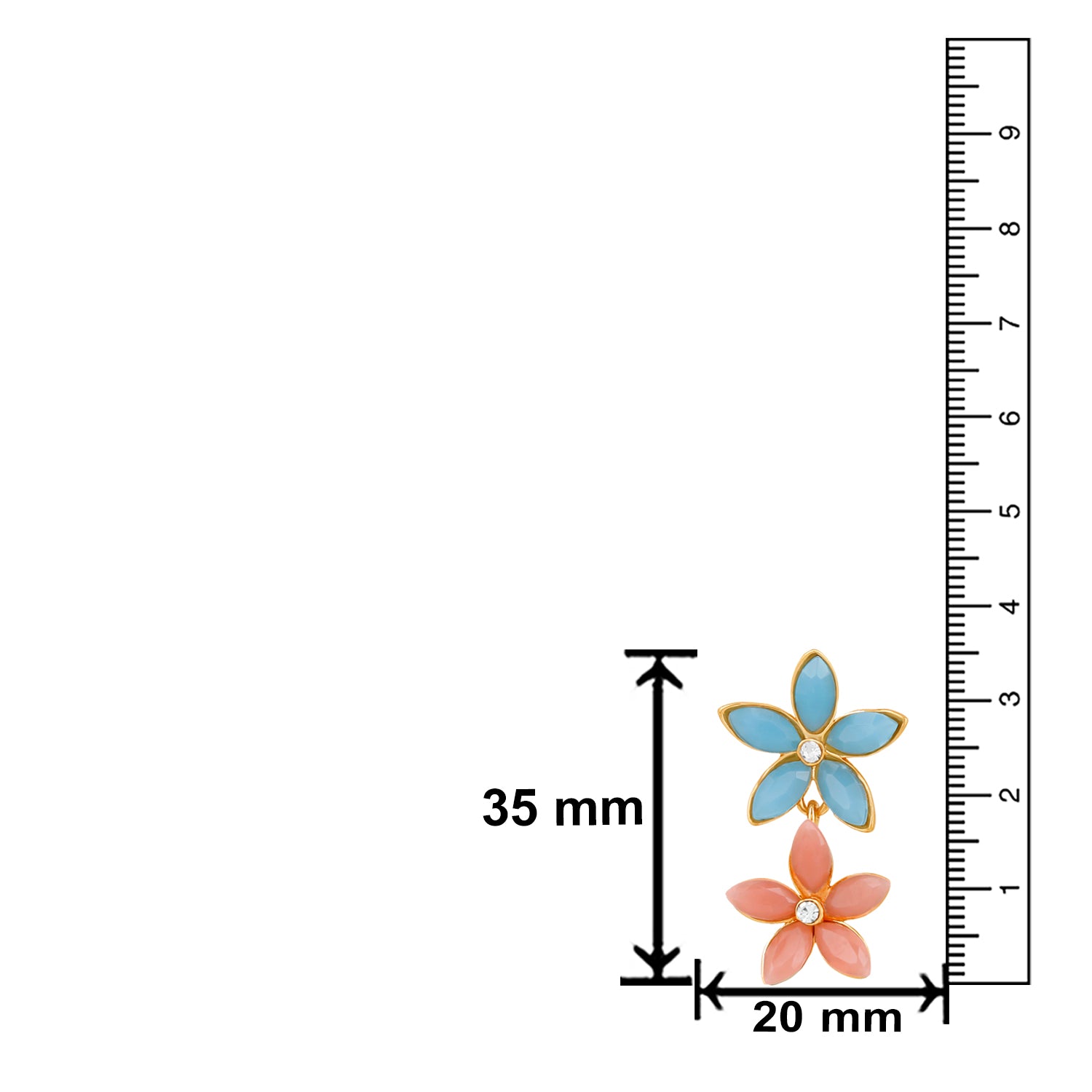 Floral Meenakari Dangler Earrings