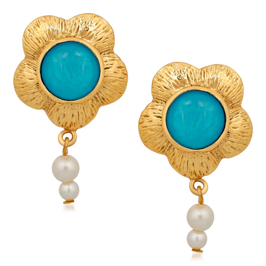 Floral Designer Crystal Dangler earrings