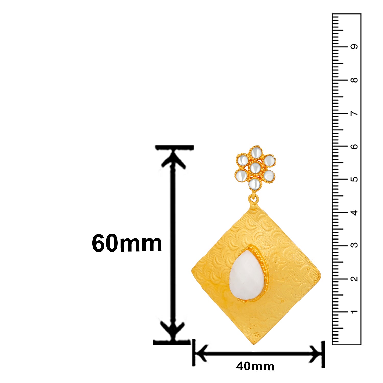 Geometric Designer Love Crystal Dangler Earrings