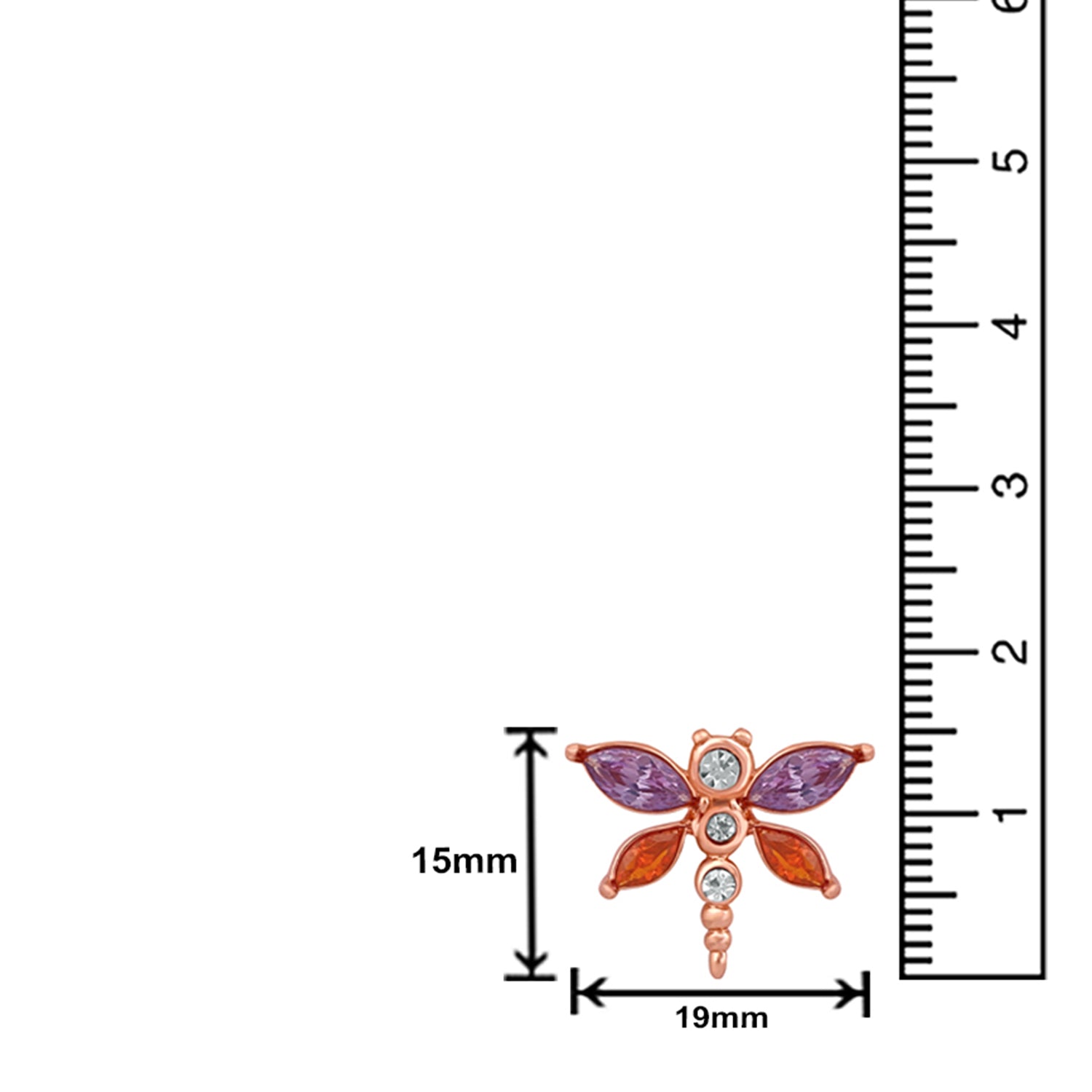 Butterfly inspired multicolour Cubic Zirconia Stud Earrings