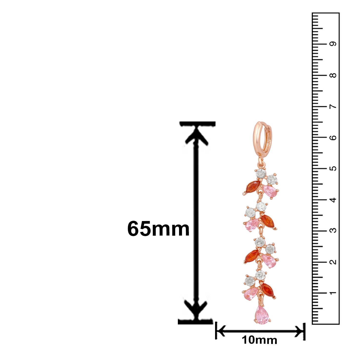 Mesmerising Love Long Cubic Zirconia Dangler Earrings