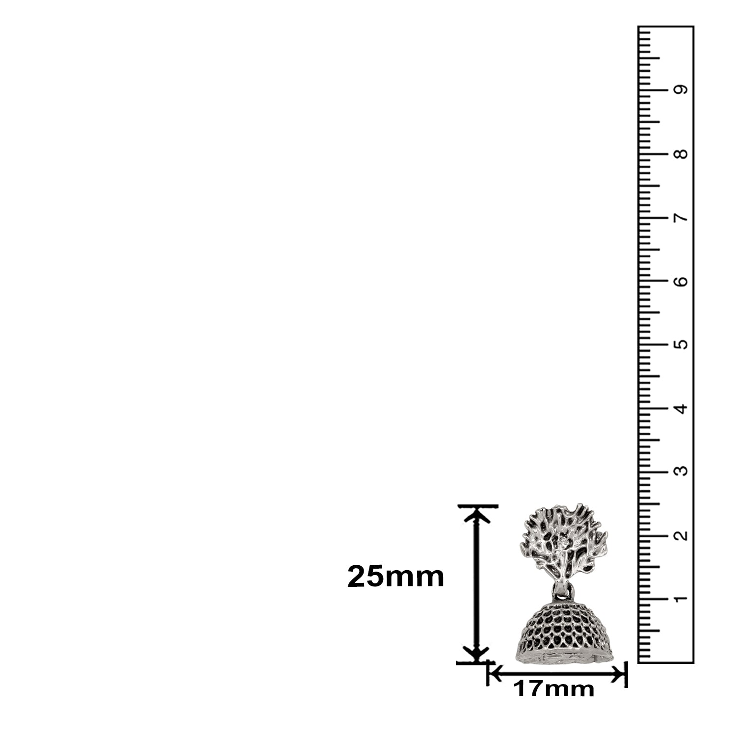 Tree Shape Silver Oxidized Traditional Small Dangle Jhumka Earrings