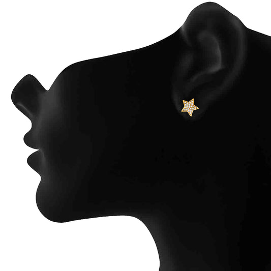 Gold Tone Star Shaped Stud Earring