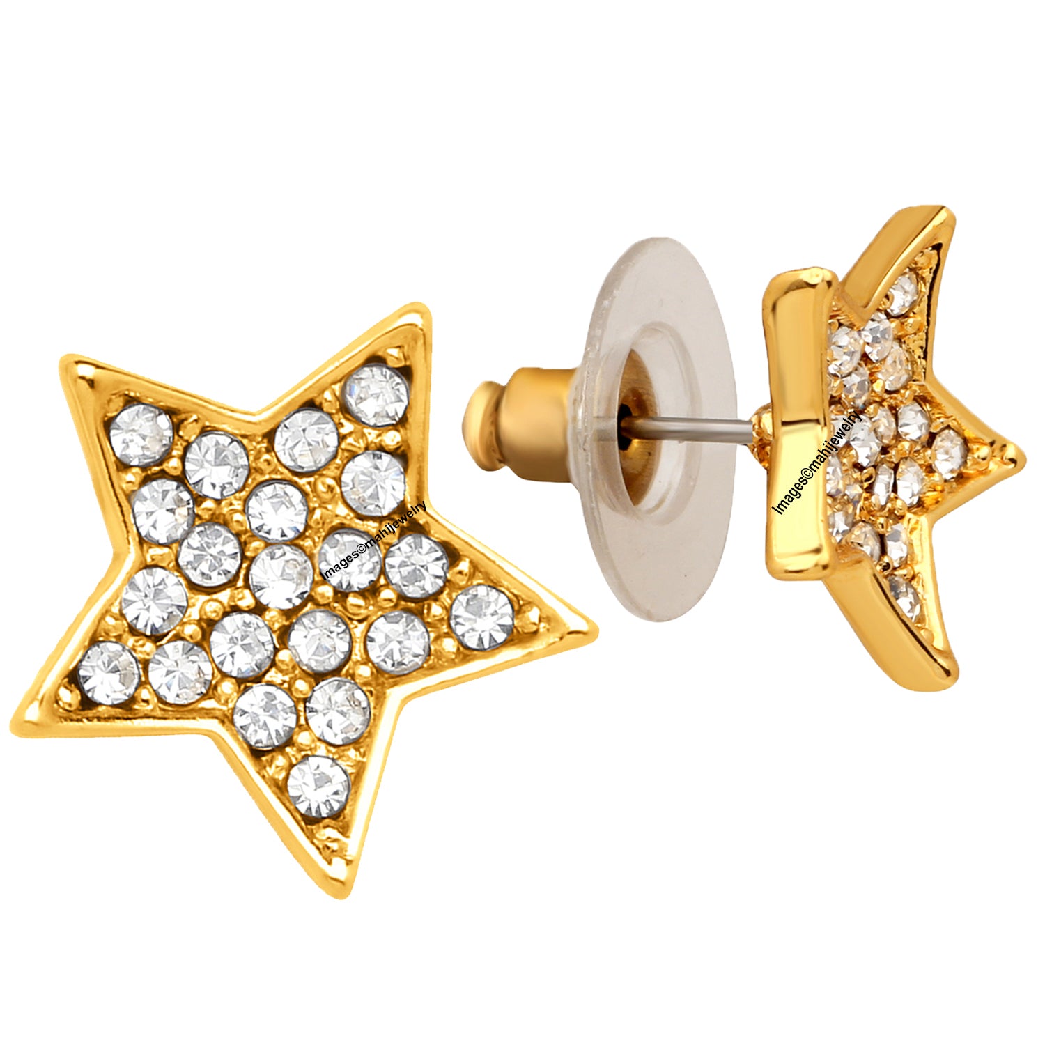 Gold Tone Star Shaped Stud Earring