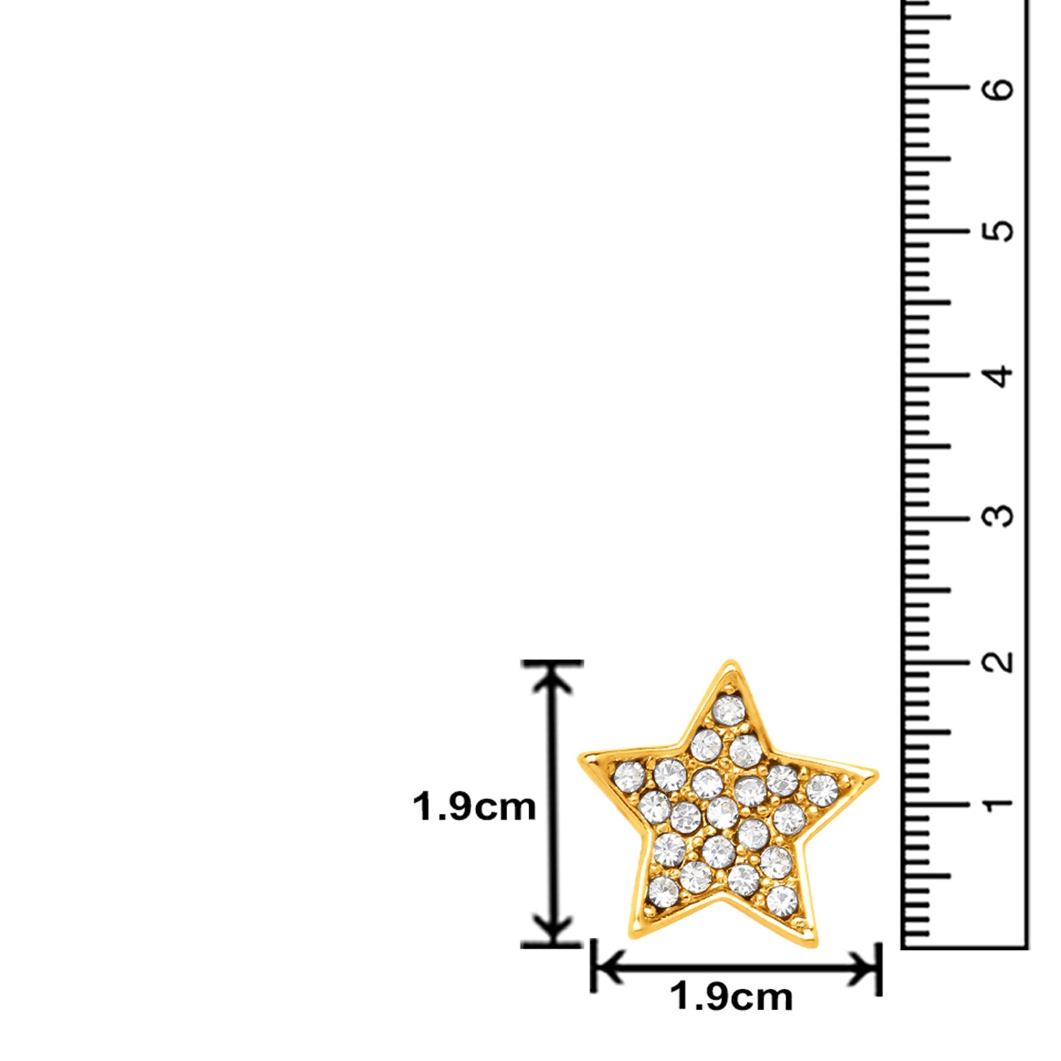 Gold Tone Star Shaped Stud Earring