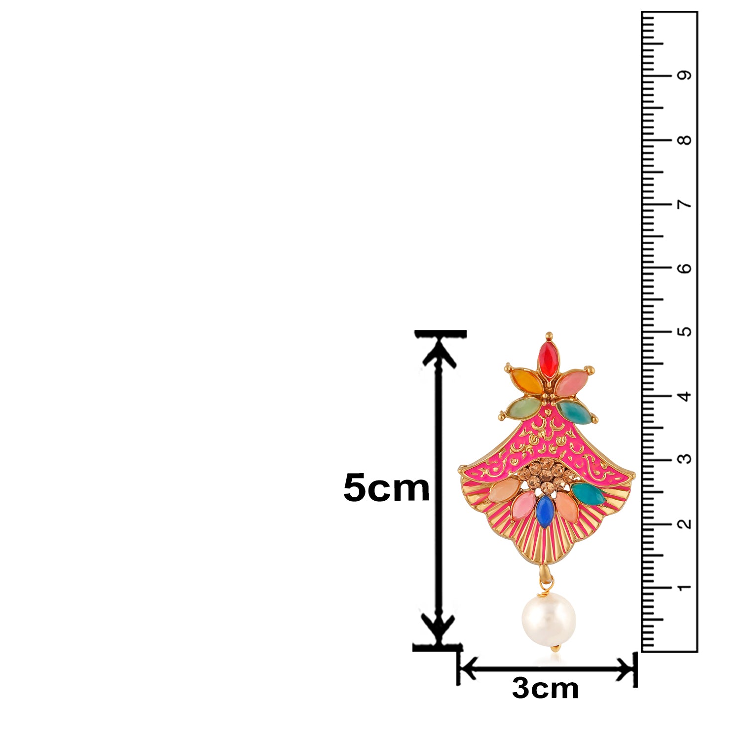 Meenakari Work Floral Dangler Earrings