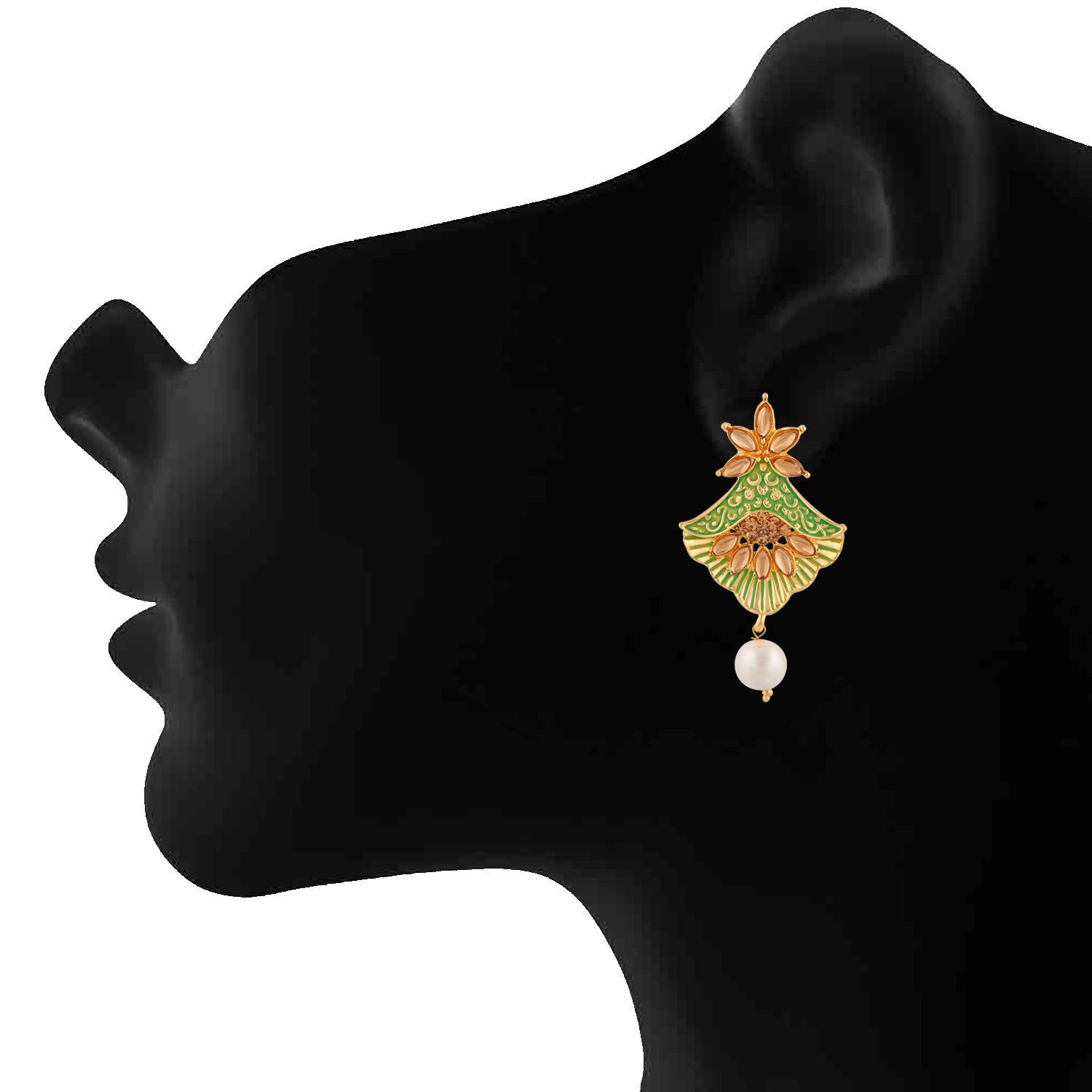 Meenakari Work Floral Dangler Earrings