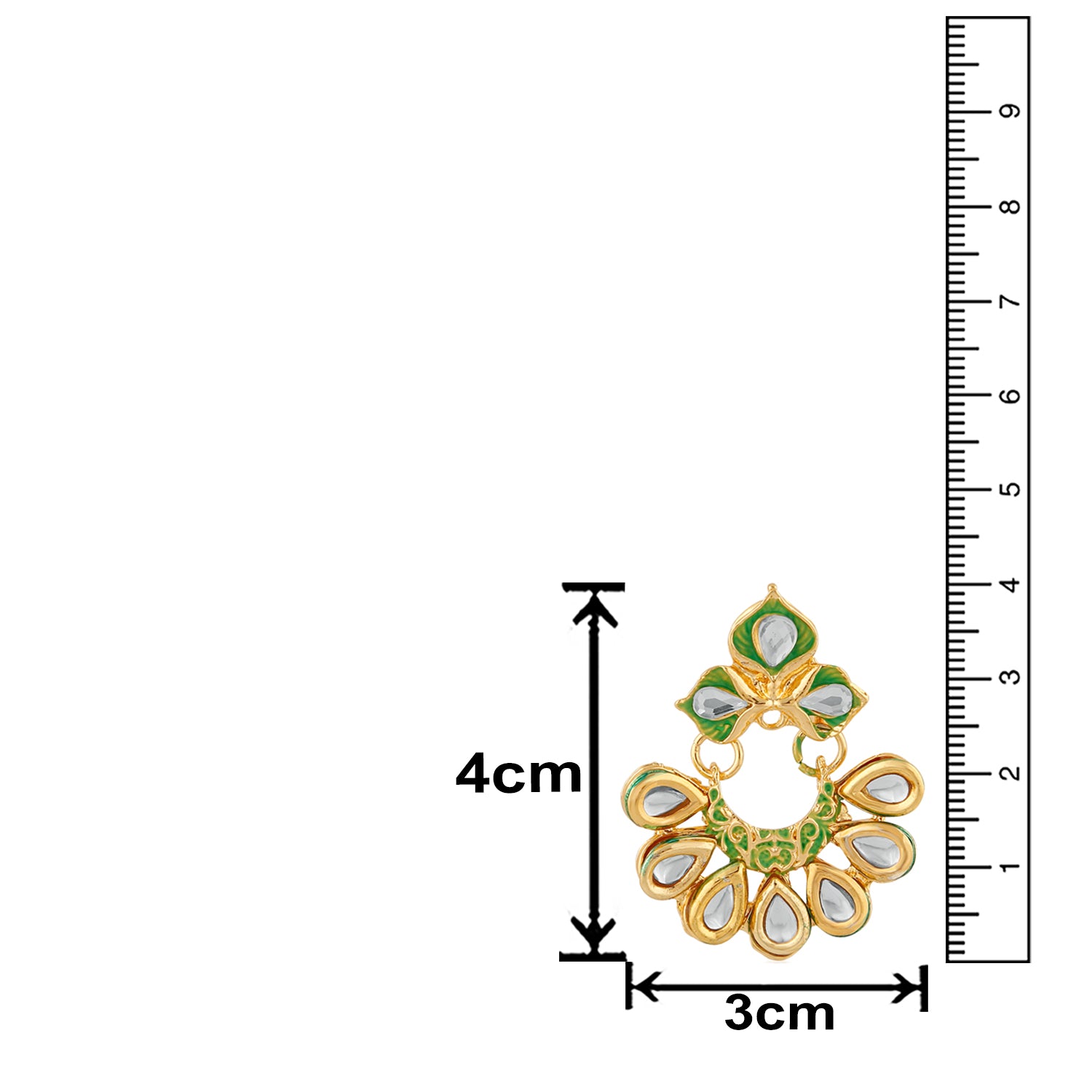 Traditional Floral Chandbali Meenakariwork Earrings