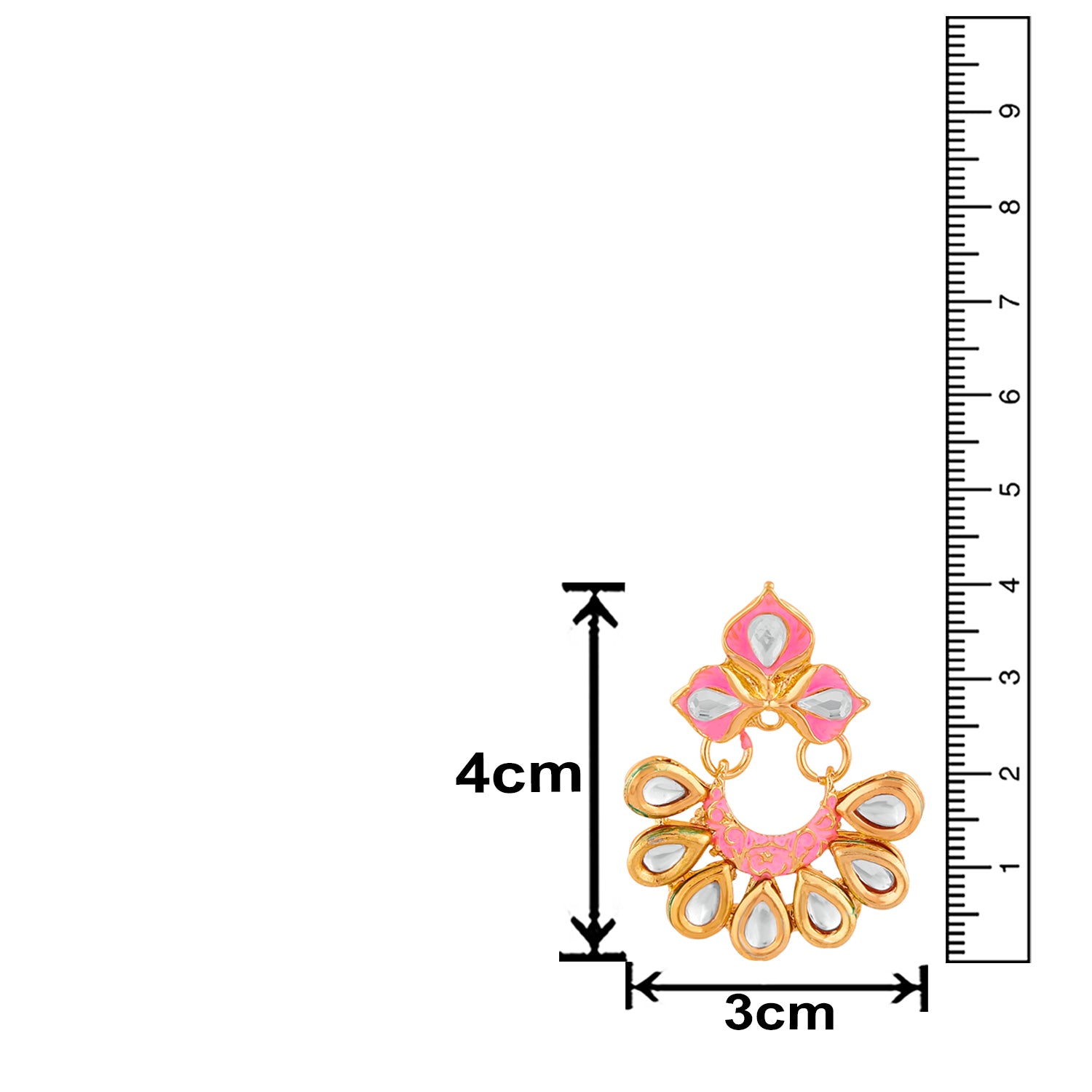 Traditional Floral Chandbali Meenakariwork Earrings