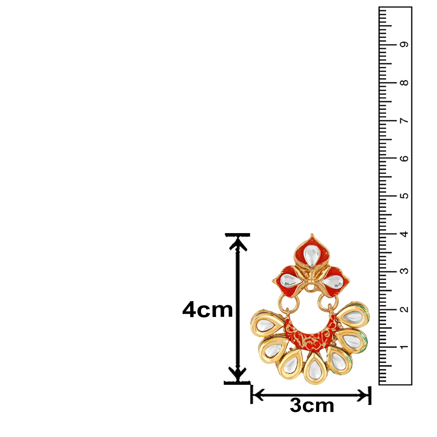 Traditional Floral Chandbali Meenakariwork Earrings