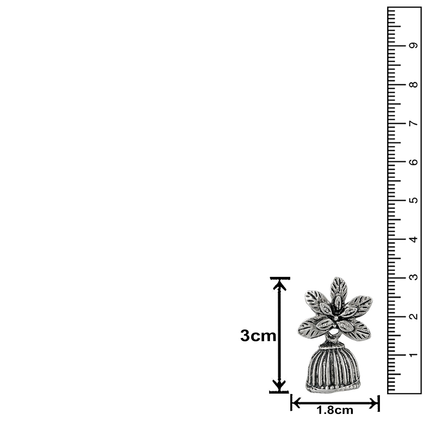 Floral Shape Silver Oxidized Traditional Small Dangle Jhumka Earrings