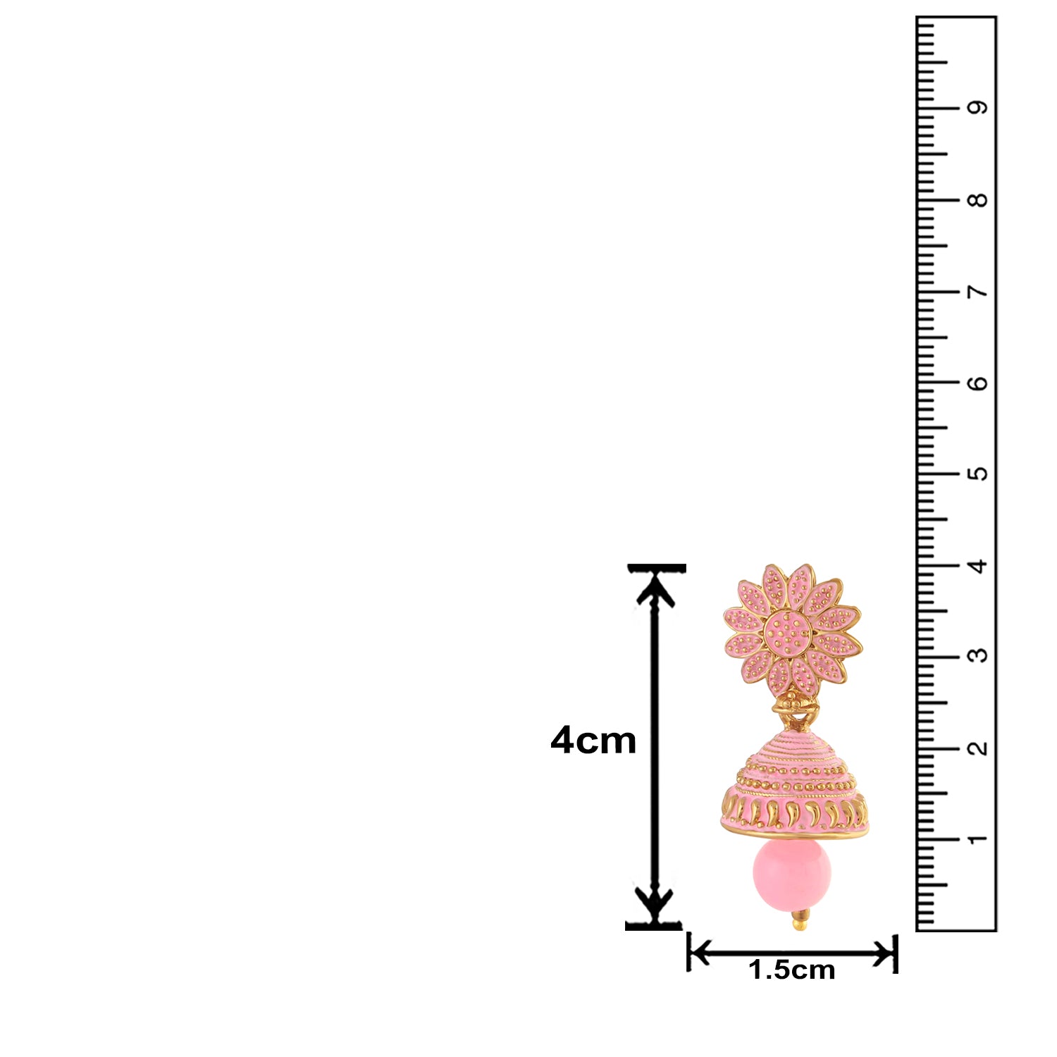 Meenakari Work Blue Artificial Bead Floral Jhumka Drop Earrings