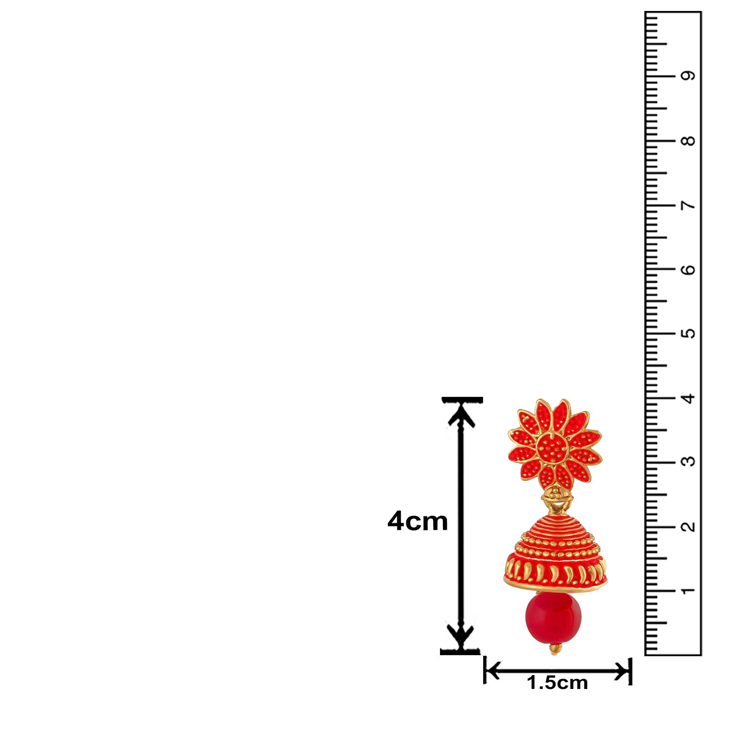 Meenakari Work Blue Artificial Bead Floral Jhumka Drop Earrings