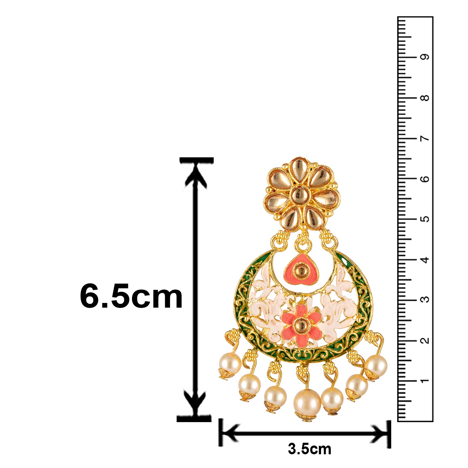 Floral Meenakari Work Design Dangler Earrings