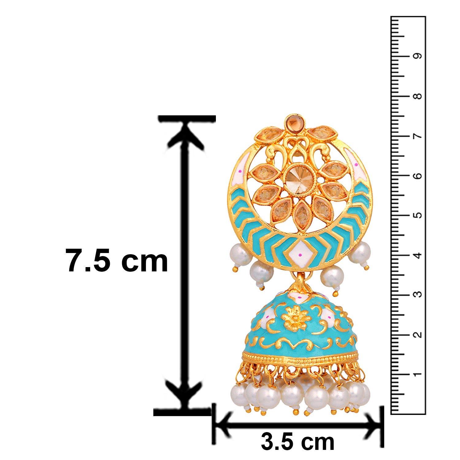 Meenakari Work Enamelled Jhumki Earrings