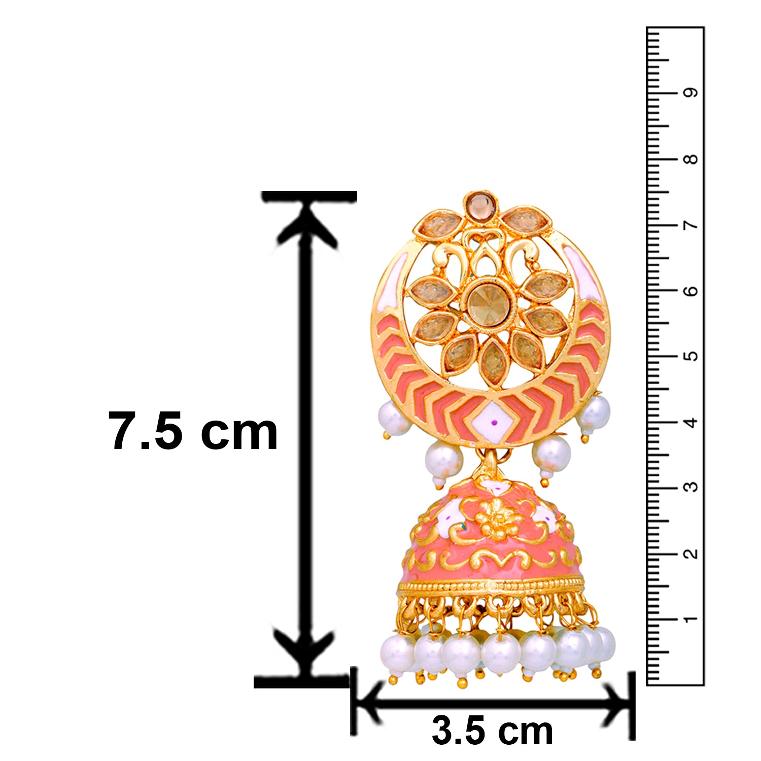 Meenakari Work Enamelled Jhumki Earrings