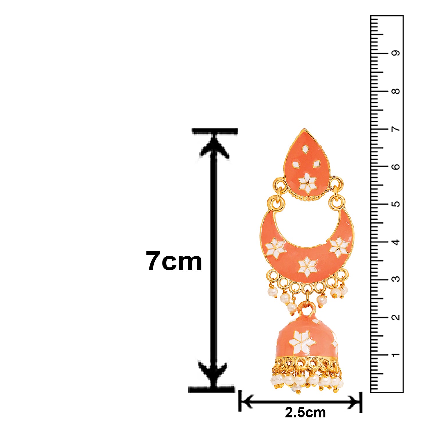 Meenakari work Dangler Chandbali Jhumki Earrings