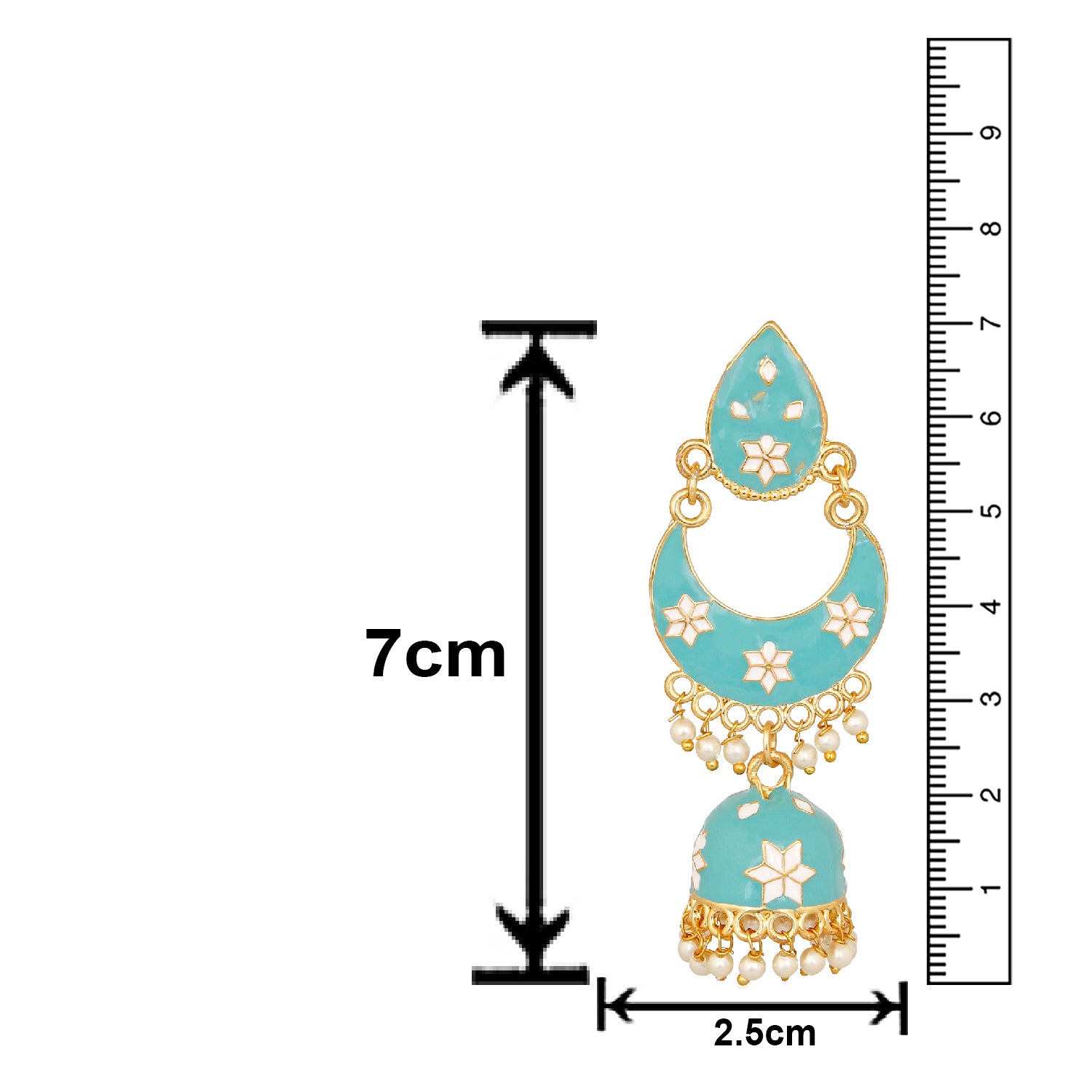 Meenakari work Dangler Chandbali Jhumki Earrings