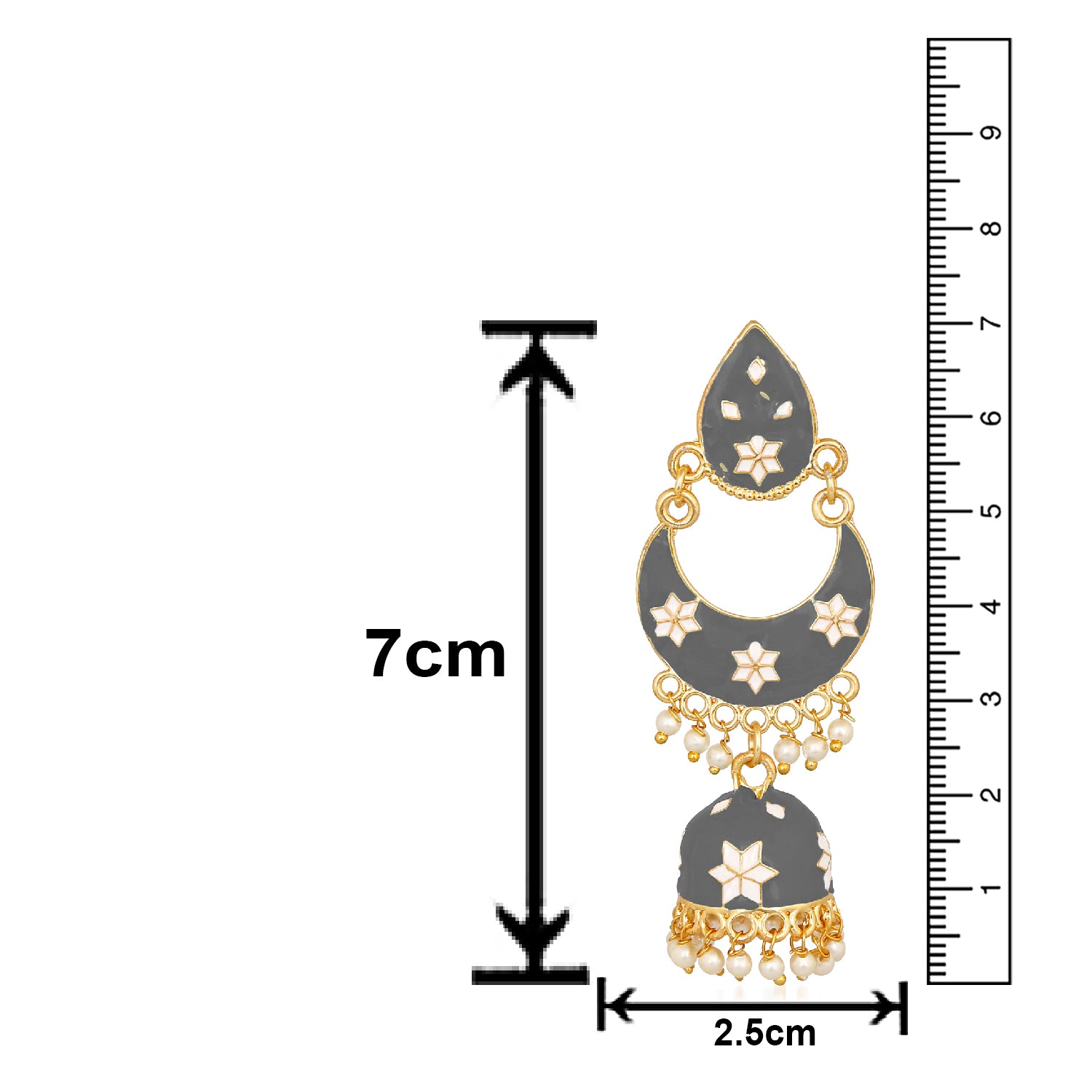Meenakari work Dangler Chandbali Jhumki Earrings