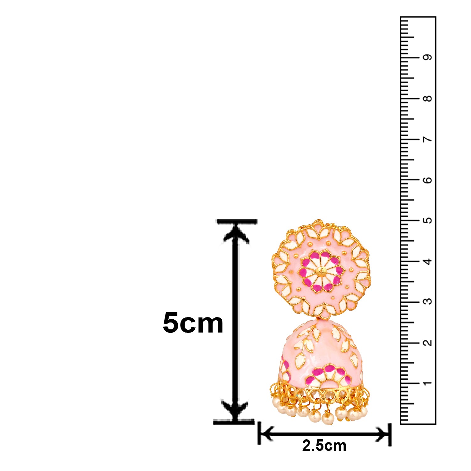 Classic Meenakari Enamelled Artificial Pearl Jhumka Earrings