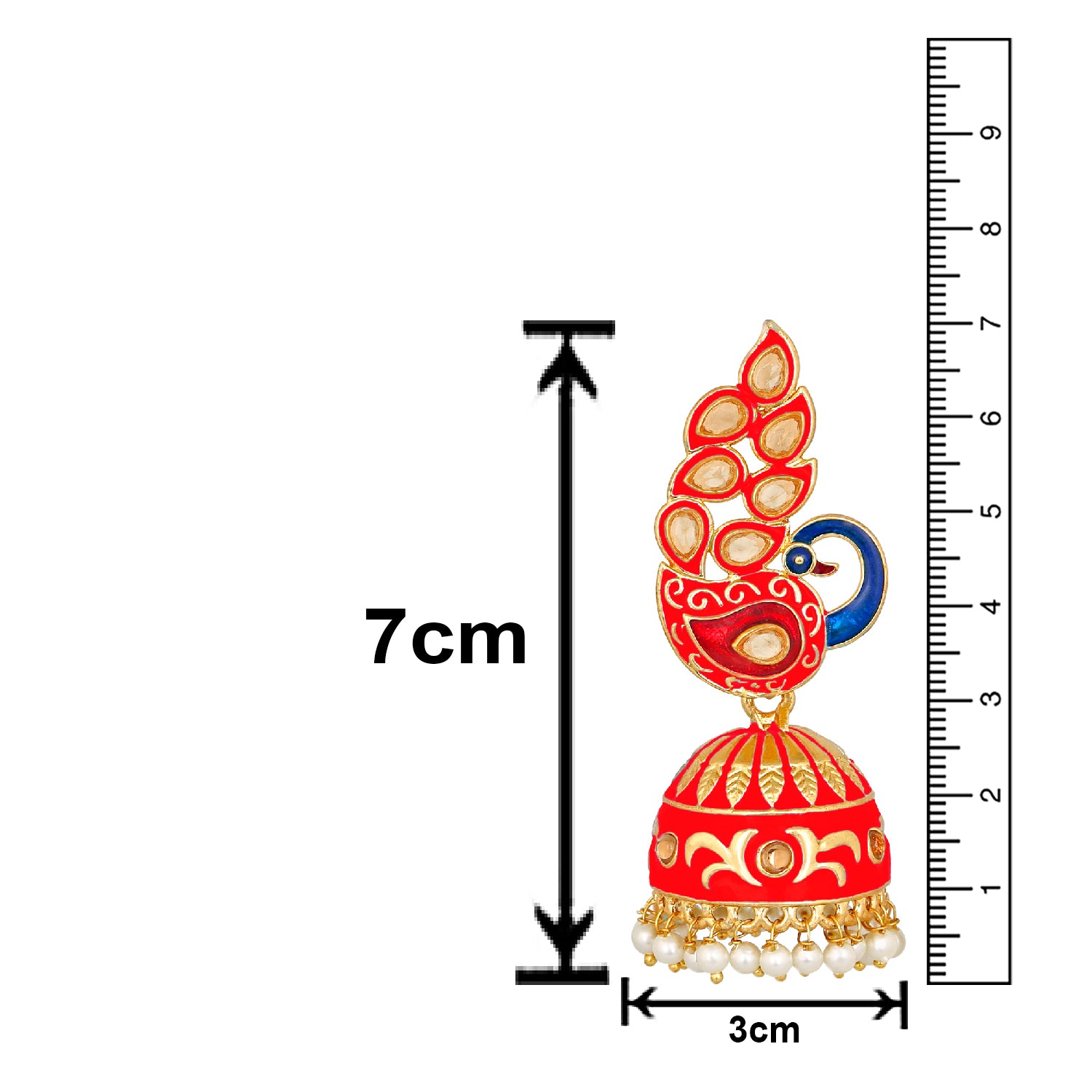 Traditional Ethnic Pink Meena Peacock Dangle Jumka Earrings