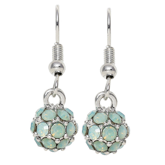 Royal Sparklers Green Crystals Ball Earrings