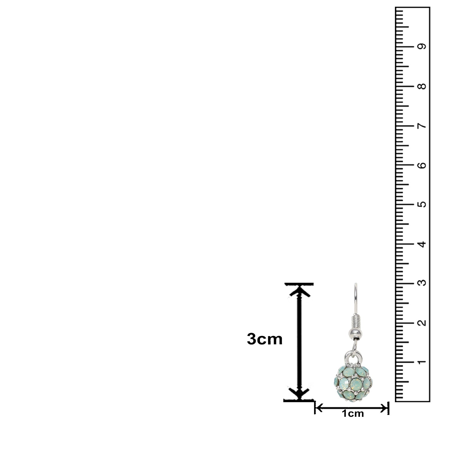 Royal Sparklers Green Crystals Ball Earrings