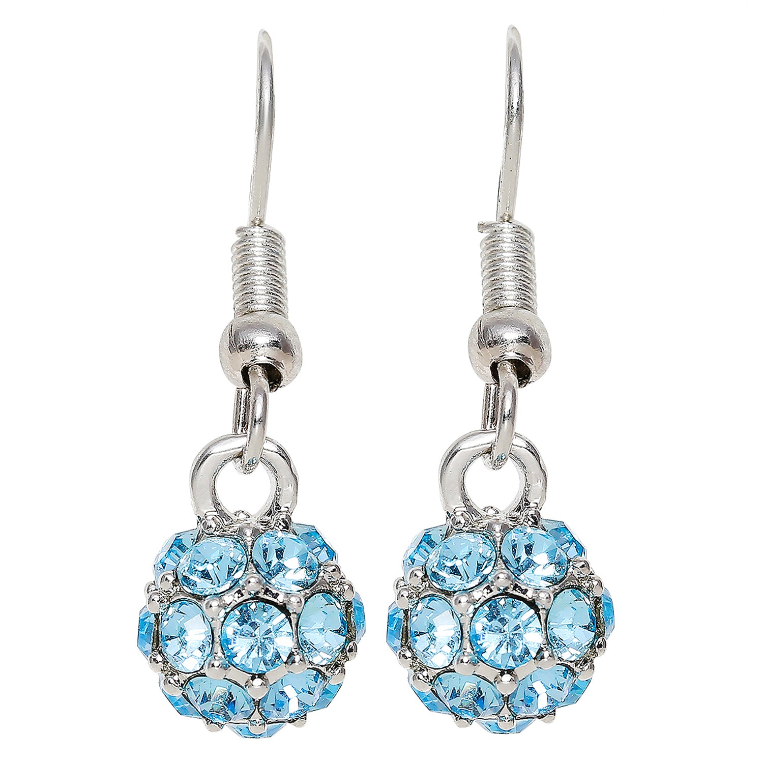 Royal Sparklers Green Crystals Ball Earrings