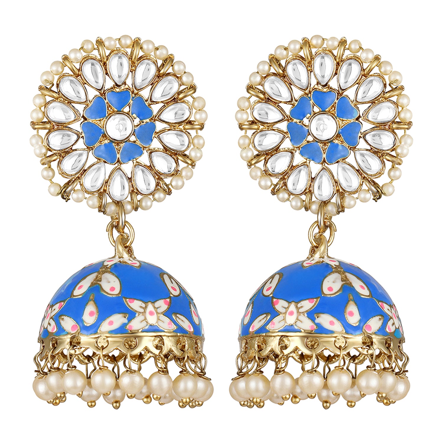 Meenakari Work Enamelled Jhumka Traditional Earings