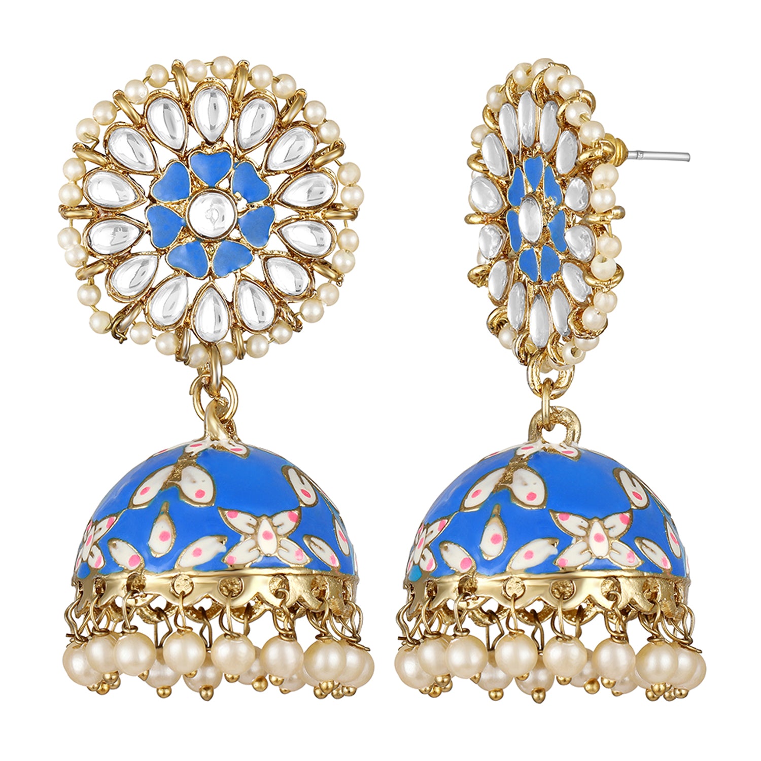Meenakari Work Enamelled Jhumka Traditional Earings