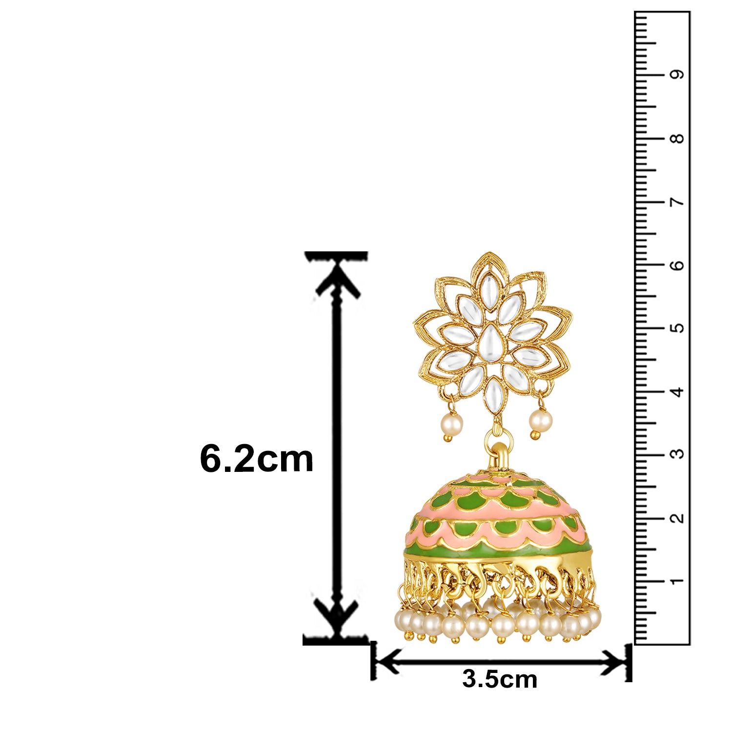 Meenakari Work Enamelled Jhumka Traditional Earings