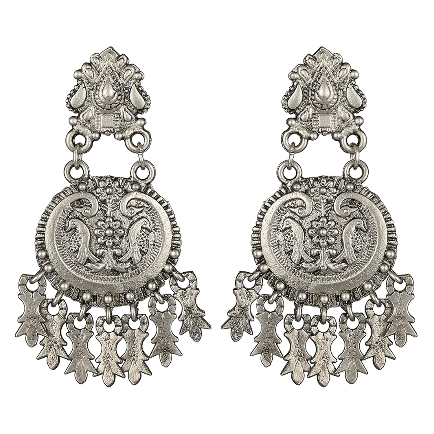 Bird Shaped Encraved Dangler Earring