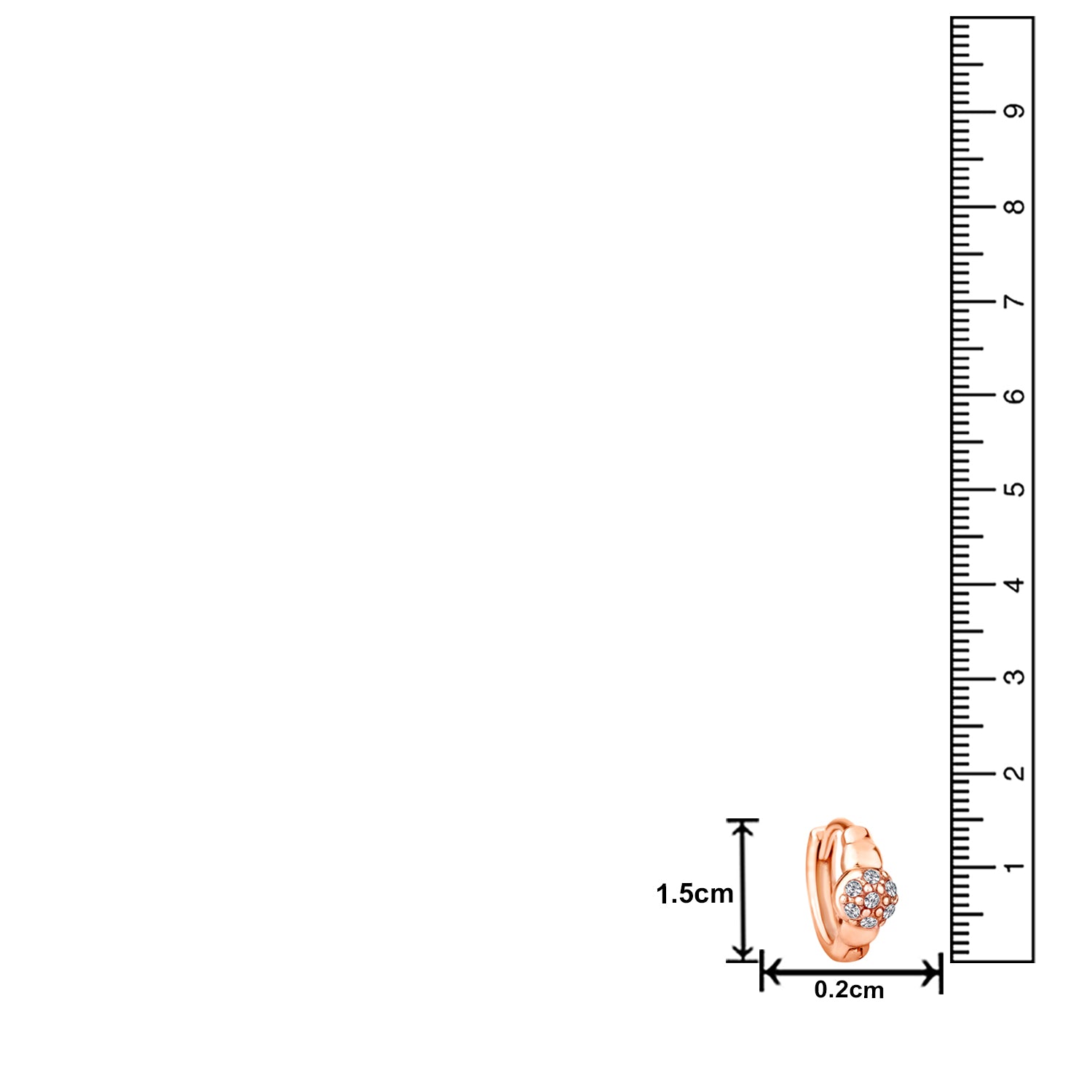 Glamorous Hoop Bali Earrings with White Crystals