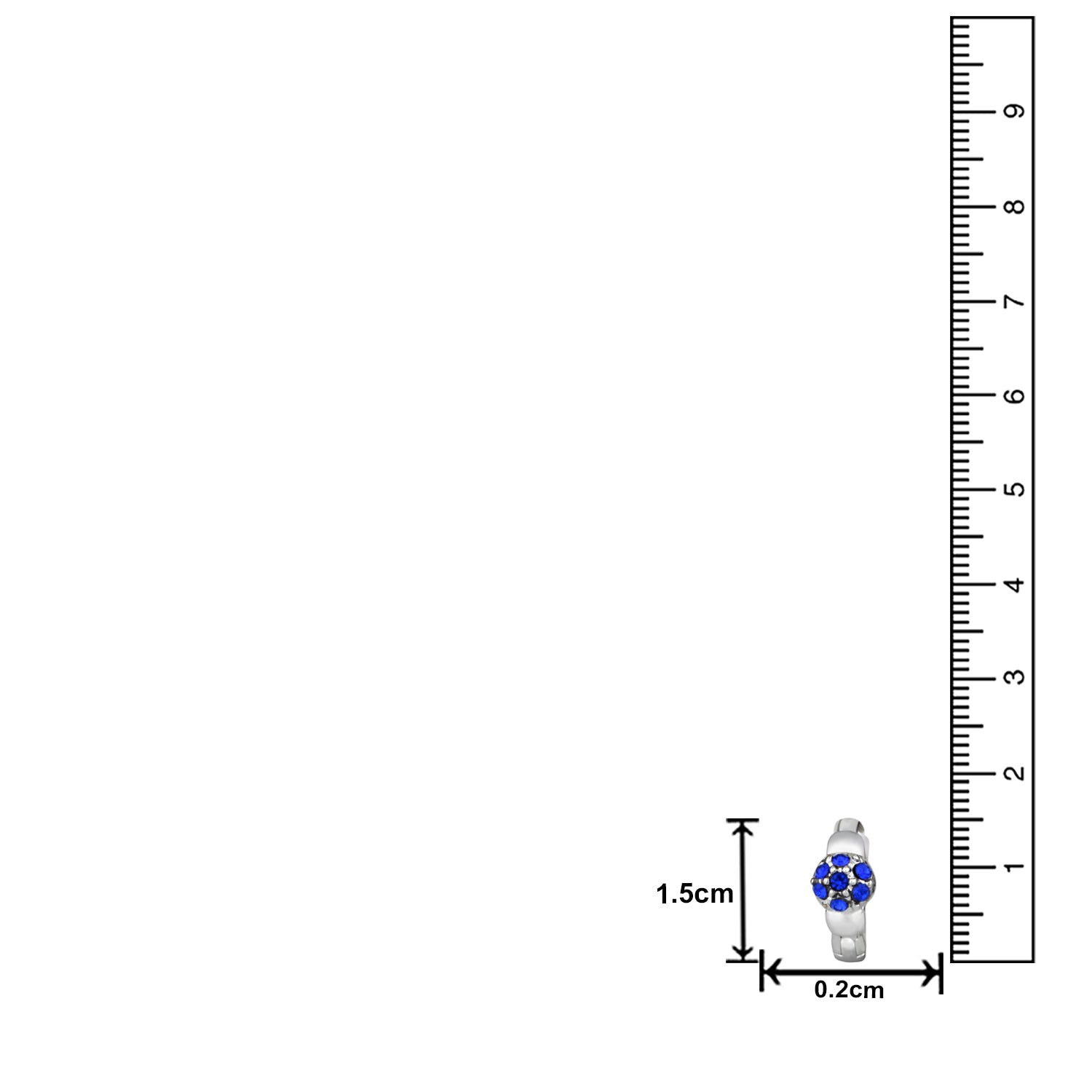 Glamorous Hoop Bali Earrings with White Crystals