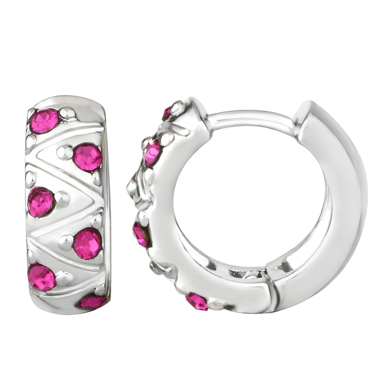 Running Zigzag Lines Hoop Bali Earrings