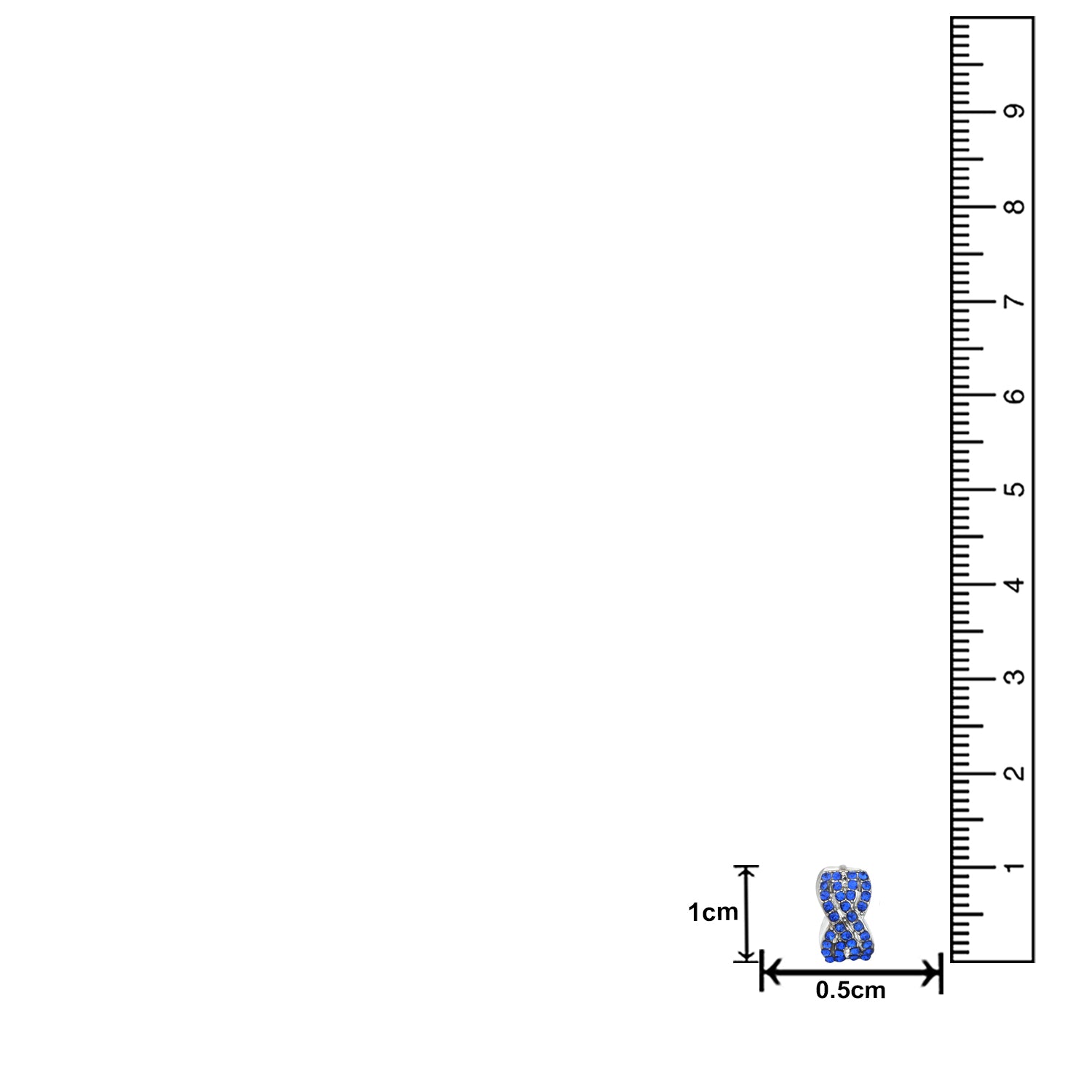 Glorious Blue Crystals Hoop Bali Earrings