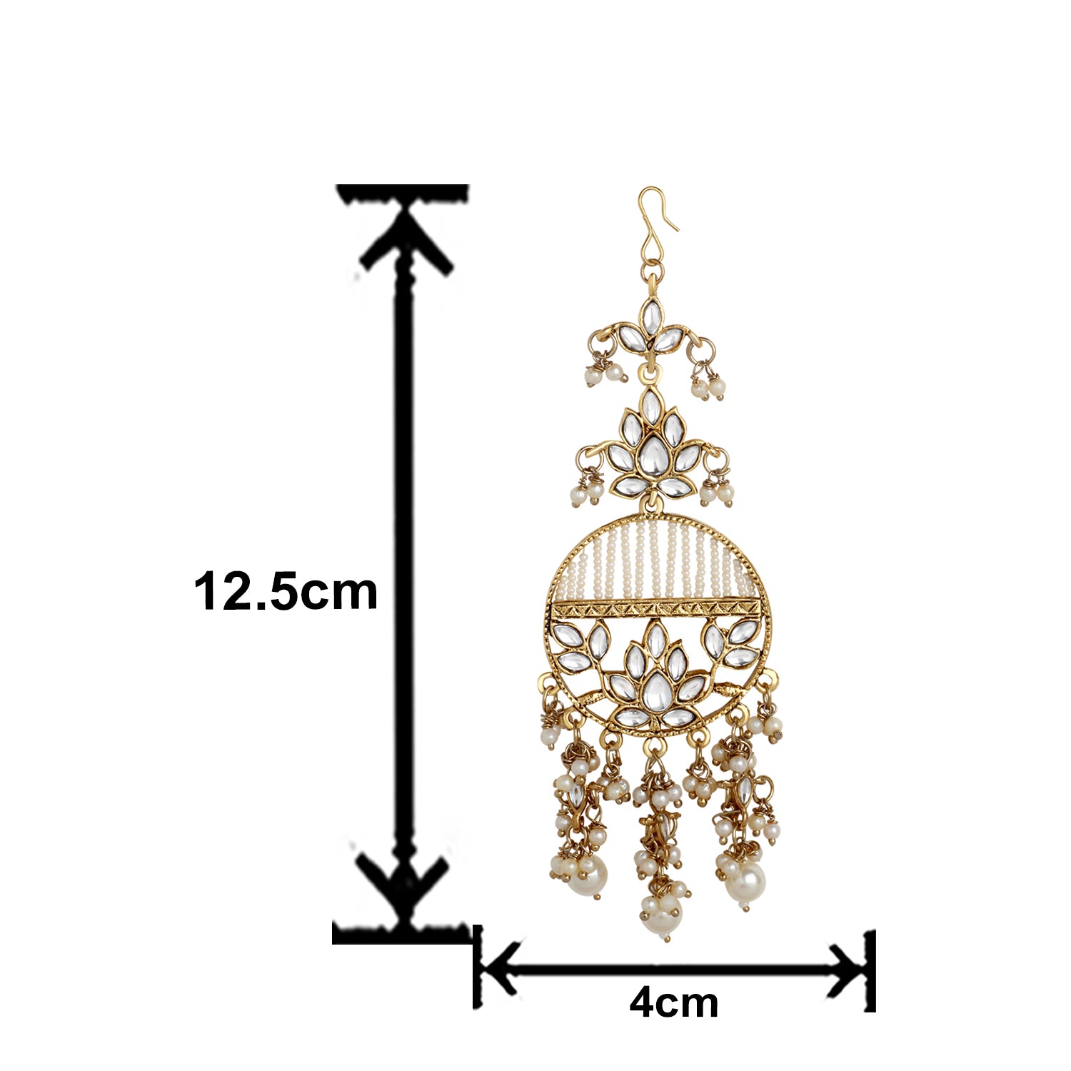 Floral Dangel Earrings with Pearls and Beads