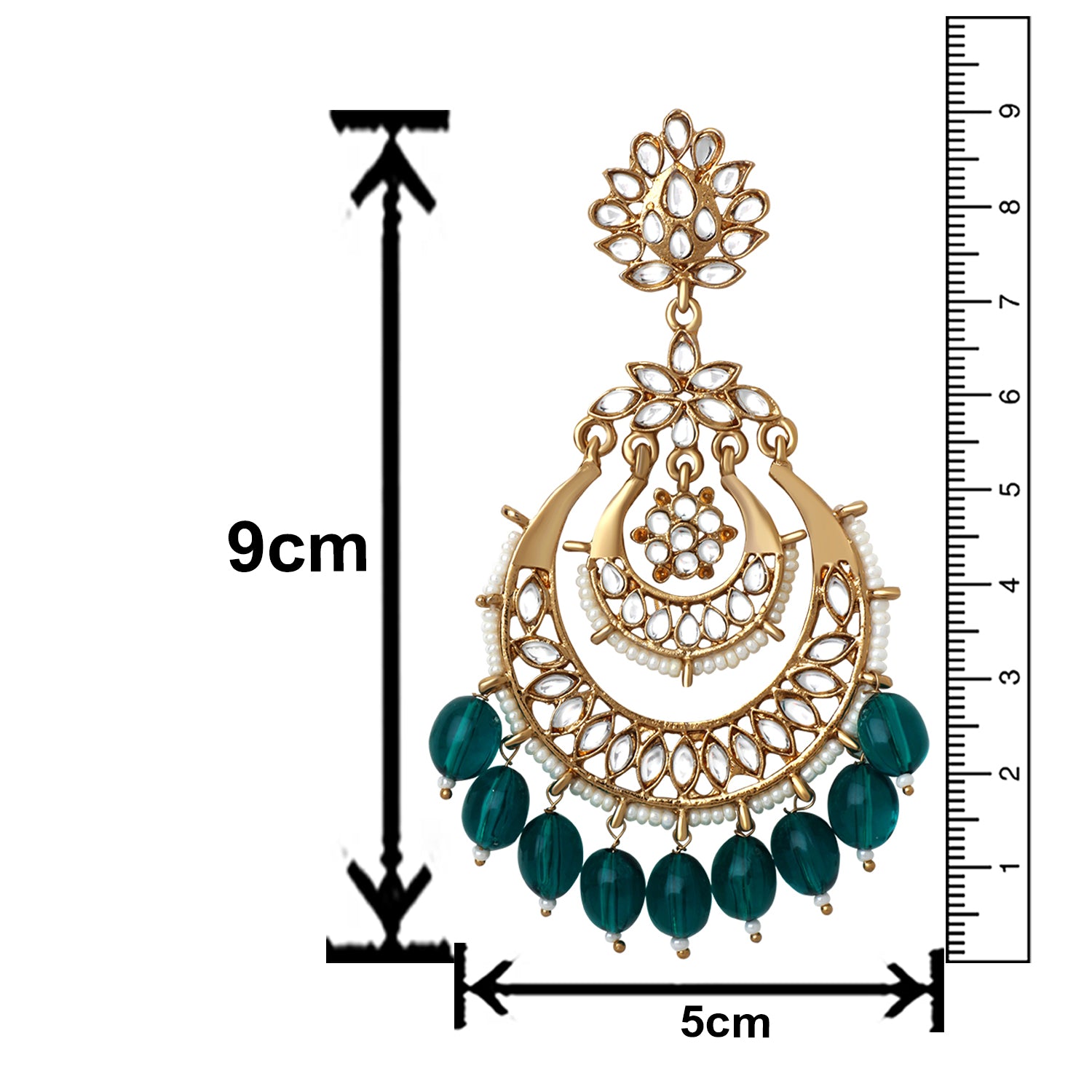 Floral Chandbali Dangler Earrings with Pearls