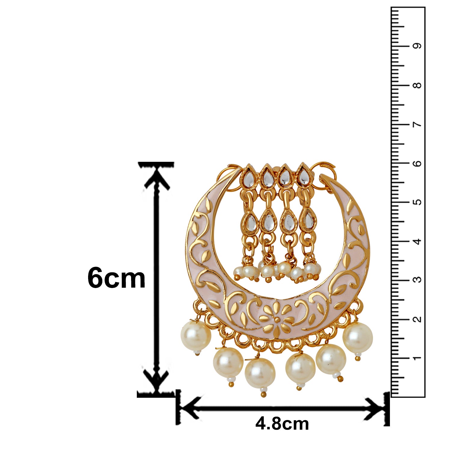 Traditional Meenakari Work Chandbali Dangler Earrings